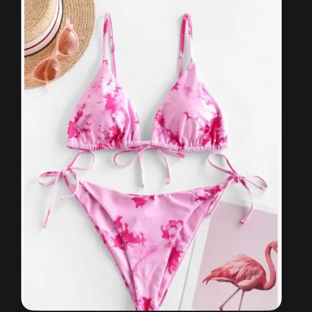 ZAFUL pink tie die bikini (Womens Large)- Good condition